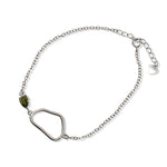 Load image into Gallery viewer, Silver Bracelet with Crimped Peridot
