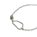 Load image into Gallery viewer, Silver Bracelet with Crimped Peridot
