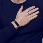 Load image into Gallery viewer, Triple black men&#39;s bracelet
