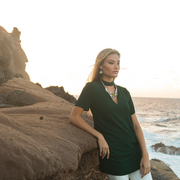 Collar olivina plateado