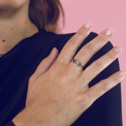 Anillo plata olivina engarzada X