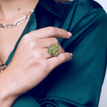 Load image into Gallery viewer, Elastic olivine ring

