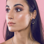 Load image into Gallery viewer, Silver earring with dark palm wood

