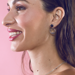 Load image into Gallery viewer, Silver and lava earring
