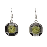 Load image into Gallery viewer, Peridot square earring
