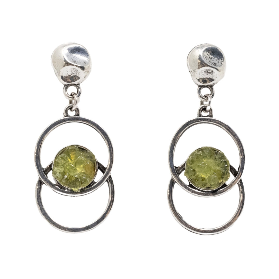 Zamak peridot earring set