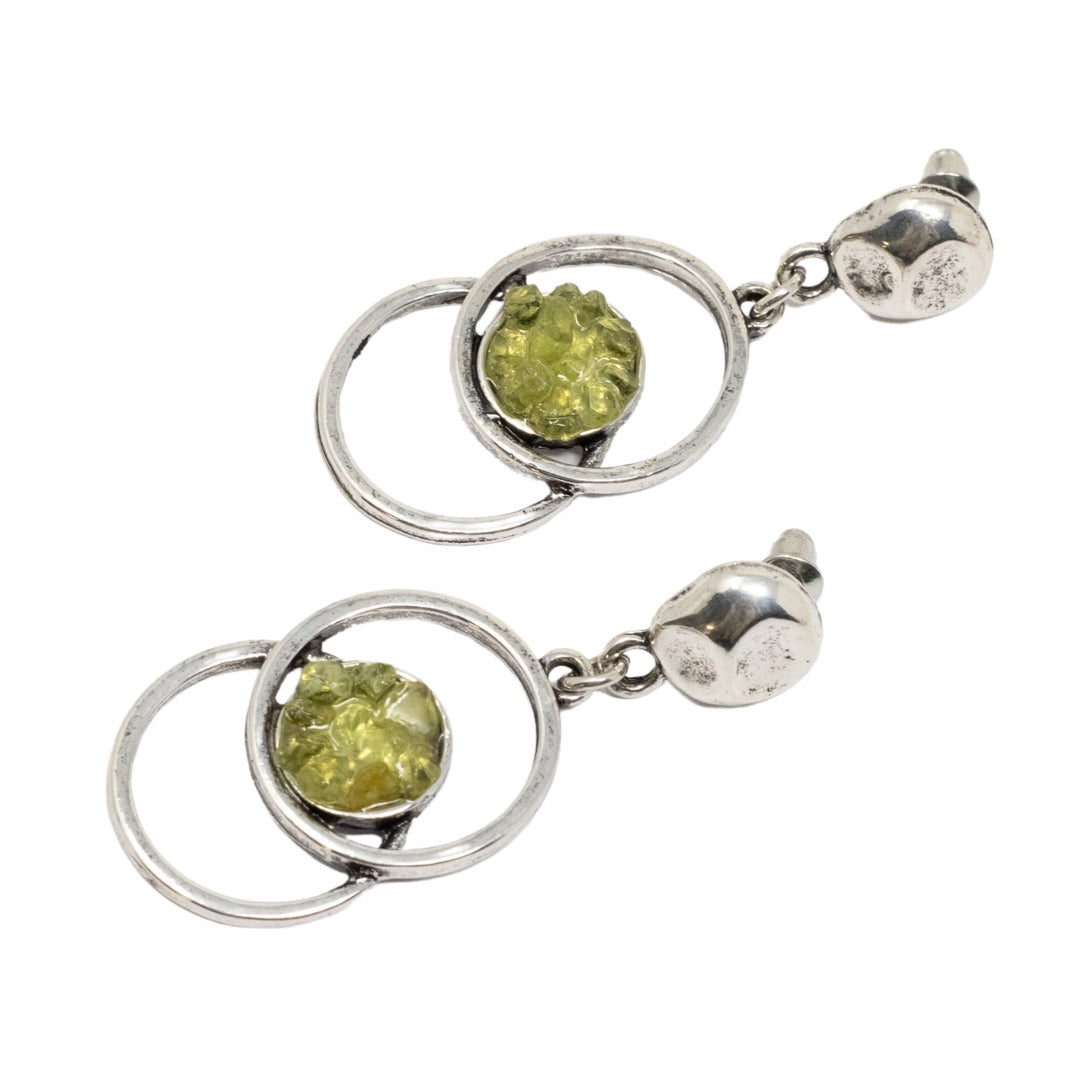 Zamak peridot earring set