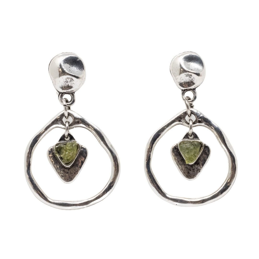 Peridot hoop earring