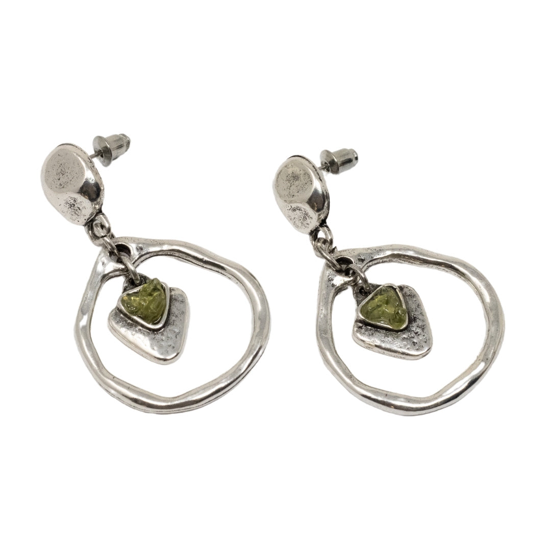 Peridot hoop earring