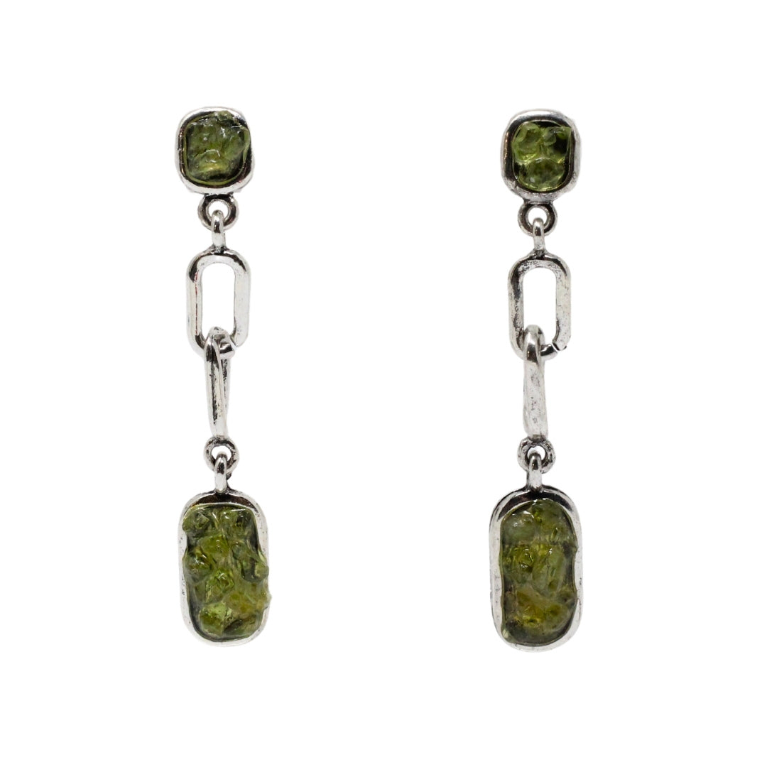 Peridot link earring