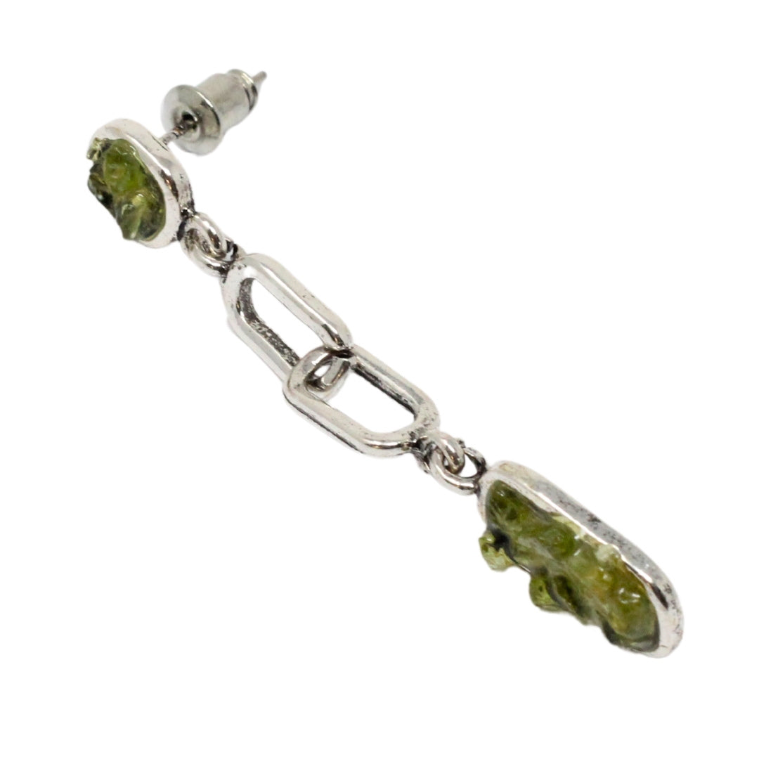 Peridot link earring