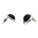 Load image into Gallery viewer, Small lava silver bath earrings
