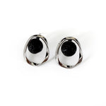 Load image into Gallery viewer, Pendiente plata y lava oval
