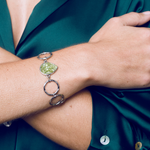 Load image into Gallery viewer, Peridot hoops bracelet
