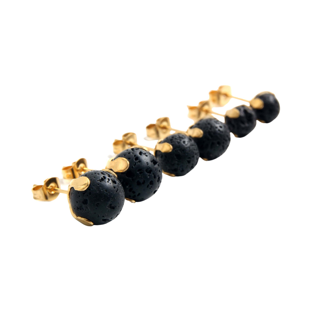 Gold plated steel ball earring 