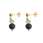 Load image into Gallery viewer, Olivine gold and silver plated steel earrings
