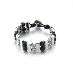 Load image into Gallery viewer,  Pulsera lava y metal doble
