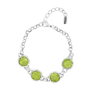  Pulsera plata madera palmera circulo