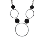 Load image into Gallery viewer, metal and lava circle necklace
