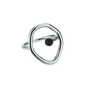 Anillo plata circulo doble lava