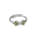 Load image into Gallery viewer, Anillo plata olivina engarzada X
