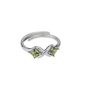 Anillo plata olivina engarzada X