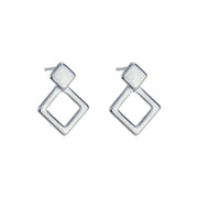 Pendiente de plata en forma de rombo