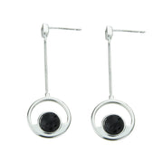 Pendiente de plata y lava circulo