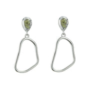 Pendiente de plata y olivina chips