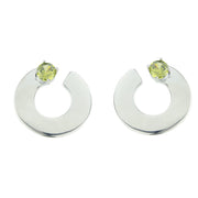 Pendiente de plata y olivina engarzada ENSO