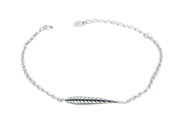  Pulsera de Plata con Colgante de Pluma